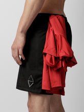 Load image into Gallery viewer, Black shorts with zipper pockets and adjustable waist