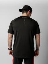 Load image into Gallery viewer, T-shirt ajusté noir à manches courtes