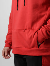 Load image into Gallery viewer, Red hoodie with zipper pockets